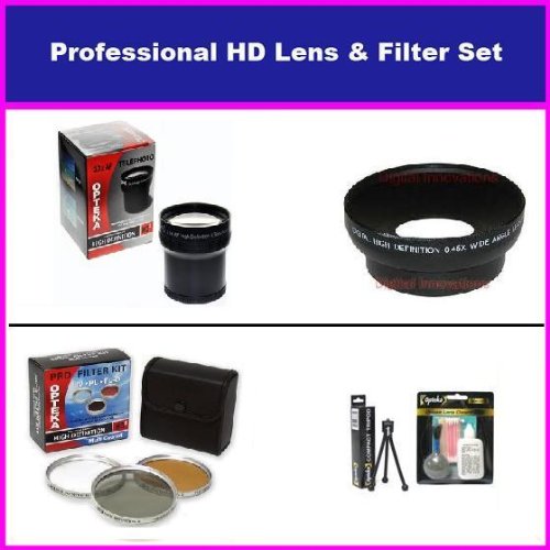 Extreme HD3 Lens  Filter Set For Fuji Finepix Fujifilm HS10 S9500 S9100 S9000 S6000 S3 S2 S1 Includes 3.3X Telephoto Lens, 0.45X Wide Angle Lens, 3 Piece Professional Filter Kit + More