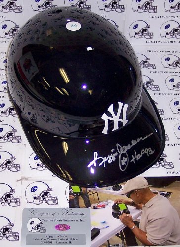 Reggie Jackson Hand Signed New York Yankees Authentic Batting Helmet - Autographed MLB Helmets and Hats