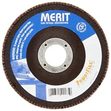 Merit High Density Powerflex Abrasive Flap Disc, Type 29, Round Hole, Fiberglass Backing, Zirconia Alumina