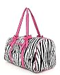 Large Quilted Duffle Bag Zebra - Pink