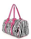Large Quilted Duffle Bag Zebra - Pink