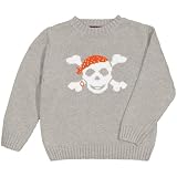 Boys Pirate Intarsia Crewneck SweaterPirate/Grey-Htr-6/7 Image