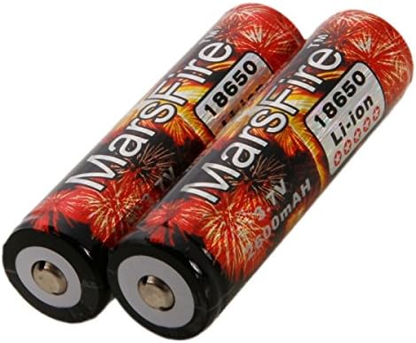 2pcs MarsFire 18650 2600mAh 3.6-4.2V Lithium Batteries with Protective Board Golden