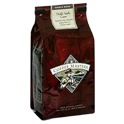 Coffee Masters Flavored Coffee, Double Vanilla Creme, Whole Bean, 12-Ounce Bags (Pack of 4)