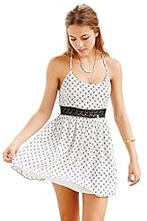 Sexy Lace Dots Print Chiffon Summer  Dress