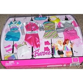 Barbie Fashion Fever Glam Getaway in Pink Blue and White Theme Color Clothes and Accessories by Barbie