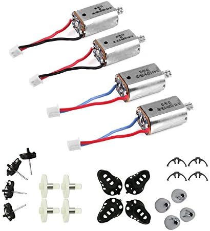 Gtstoys(TM) Upgraded 4pcs Motor with Brass Gear &amp; Motor Covers &amp; Propeller Covers &amp; main stand Rc Quadcopter Spare Parts for Syma X8c X8w X8g