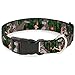 Buckle-Down Breakaway Cat Collar - Mowgli & Baloo 3-Poses Leaves/Flowers Greens/Orange - 1/2