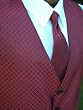 Tuxedo Vest and Tie in Red Pattern