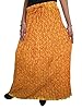 Women's Maxi Skirt Yellow Print Cotton Gypsy Hippie Crinkle Long Skirts