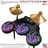 Alecias Swirl 02 Purple Skin by WraptorSkinz fits Guitar Hero 4 World Tour Drum Set for Nintendo Wii