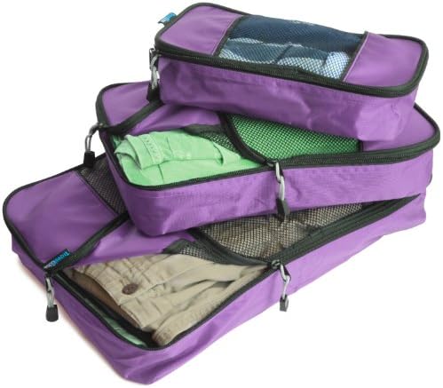 TravelWise Packing Cube System - Durable 3 Piece Weekender Set [2014 Version]