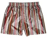 Silk Boxers – L – Wheat Stripes – Royal Silk Boxer Shorts