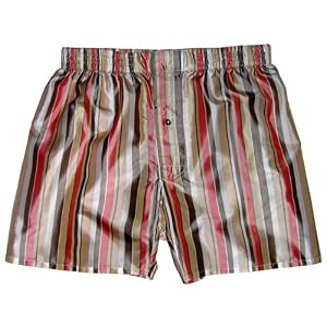 Silk Boxers - XL - Wheat Stripes - Royal Silk Boxer Shorts