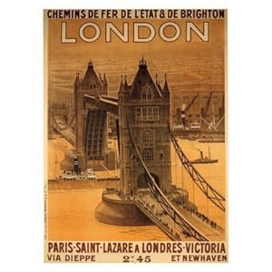 Poster Retro de Londres et du Tower Bridge