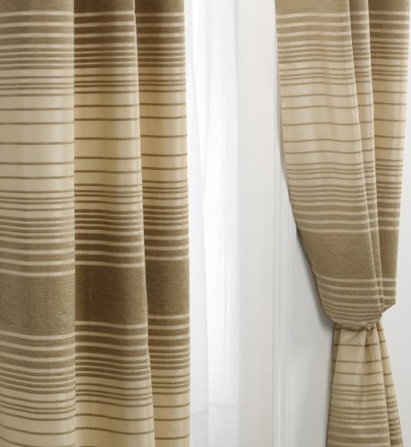 Chenille Stripe Eyelet Curtains