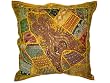 Vintage Sari Patchwork Sunglow Indian Decor Beaded Floor Pillow Cover 24