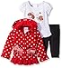 Nannette Baby Girls' Little 3 Piece Hooded Jacket Shirt and Legging Set