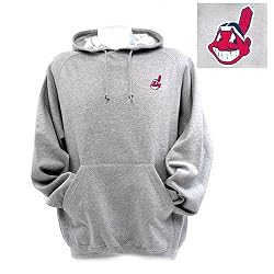 Cleveland Indians MLB "Goalie" Pullover Hooded Sweatshirt (Heather)