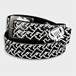 Silver Star DOA Mens Leather All-Over-Print Gun Belt in BLACK