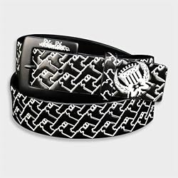 Silver Star DOA Mens Leather All-Over-Print Gun Belt in BLACK