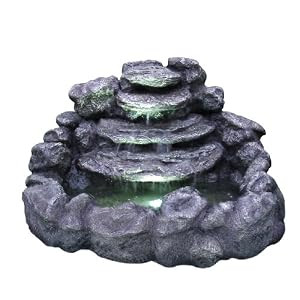 Rocky Mountain Waterfall with LED Light by 