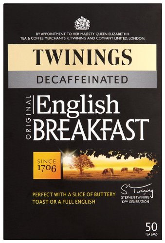 Twinings Traditional English Breakfast Decaffeinated 50 Teabags (Pack of 2, Total 100 Teabags)