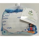 Mickey Mouse Birth Announcement Door Pillow w/ Pen, Blue