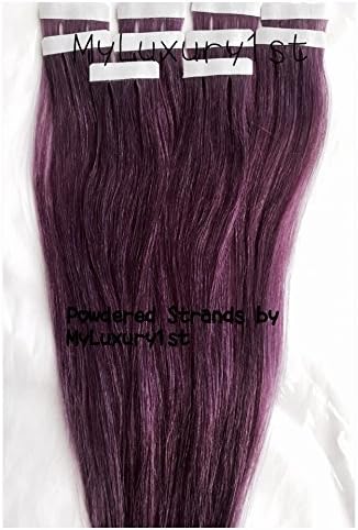 10 Pieces Japanese Violet Purple Taped Tape in Hair Extenions 25g 18"