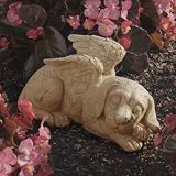 Dog Memorial Angel Pet Statue: Sand