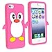New Cute Penguin Silicone Soft Case Cover for Apple iPhone 5 Hot Pink