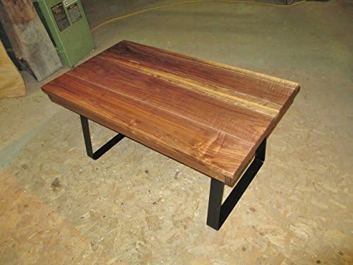 Flamed Walnut Coffee Table with Trapezoid or Hairpin legs
