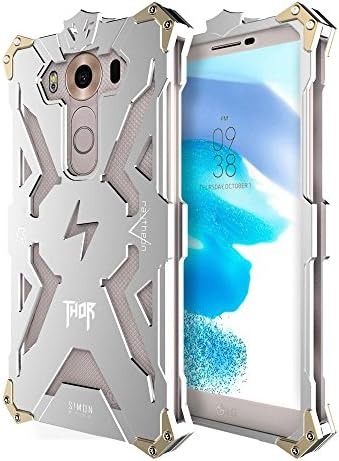 Silver Cool Thor Series Iron Body All Metal Aluminum Hard Rugged Case Armor Bumper Shell Cover for LG V10 H968