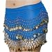 Sporting Goods : SEXY BELLY DANCER COSTUME HIP SCARF - DARK TORQUOISE WITH GOLD COINS