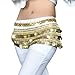 BellyLady Multi-Row Gold Coins Belly Dance Wrap & Hip Scarf, Belly Dancing Skirt