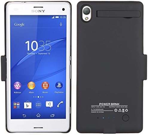 Battery Flip Case for Sony Xperia Z3 Capacity 3200 mAh output: 5V / 500 mA in Black Extend the Battery Life of Your Sony Xperia Z3