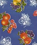 12 Yards of Fruit Carts Blue Vinyl Mexican Oilcloth Fabric from Dakat Studio Goods (WIDTH 47O)