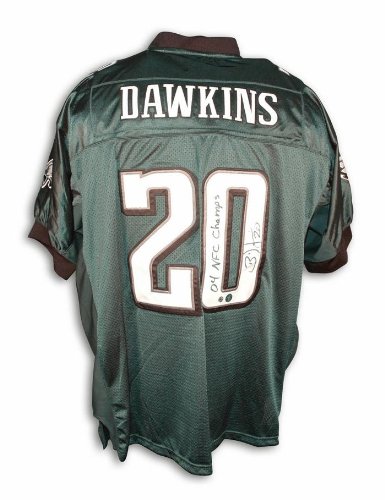 Brian Dawkins Autographed Jersey - Philadelphia Eagles Signed Jersey with 04 NFC Champs Inscription