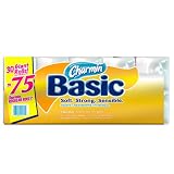 Charmin Basic Bathroom Tissue, 30 Giant Rolls, 500 1-Ply sheets per Roll