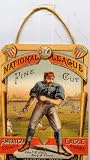 Vintage National League Fine Cut American Eagle Tobacco Detroit Mich ~ Vintage Advertisement Signage