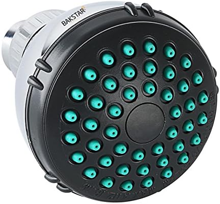 Bakstar (TM) 4" Round Standard Stainless Steel Shower Head Black - Classic Design - Durable Construction-