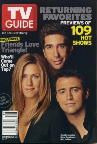 TV Guide September 20, 2003 Jennifer Aniston & David Schwimmer & Matt LeBlanc/Friends, Fall Preview
