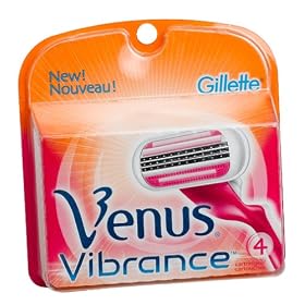 Gillette Venus Vibrance Refill Razor Blades for Women, 4 Count