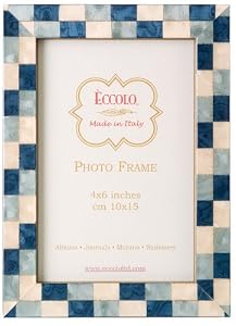 Italian Wooden Picture Frame, Mosaic, Blue