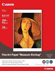Canon Museum Etching Photo Paper, 8.5 x 11 Inches, 20 Sheets (1262B004)