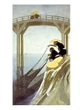Asian Fish Nets - Artist: Japanese Woodblock - Art Print on Canvas - Image Size: 12.50 by 22.00 inches Art Print on Canvas