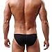 FEESHOW Men's Smooth Stretch Bikini Swimwear Underwear Swim Briefs (Black, XL)