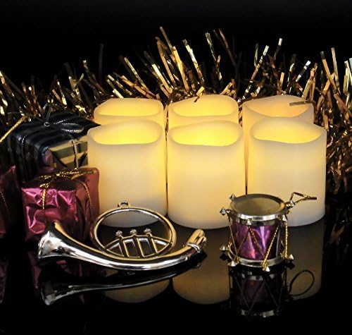 Flameless Candles with Laser-cut Favor Boxes By Festival Delights® - 6 Unscented Small Flameless Candles, Dia. 1.5"x1.75" Height, 70+ Hours of Lighting, 6 Extra Batteries Included, LED Candles, Flameless Candle Set, Votive Candles, Cheap Christmas Gifts, Mom Gifts for Christmas, Christmas Candles, Centerpieces, Christmas Candle Lights, Christmas Gifts, Wedding Decor (Small Birds)