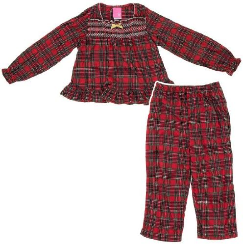 J. Khaki "Pretty Plaid" Red Girls Flannel Pajamas Set
