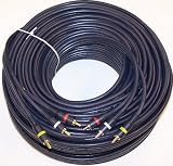 75' Python Gold Plated 3 RCA Audio Composite Cable